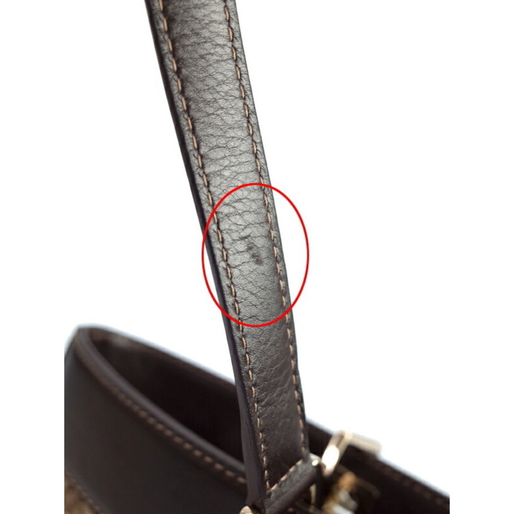 Gucci beige GG monogram canvas brown leather horsebit Tote Shoulder Bag - Picture 7 of 9